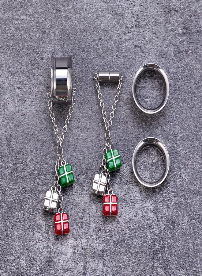 COOEAR Merry Christmas Double Flared Dangle Ear Gauges Piercing Plugs and Tunnels, Elegant Ear Stretchers Earrings Expander. - Image 3